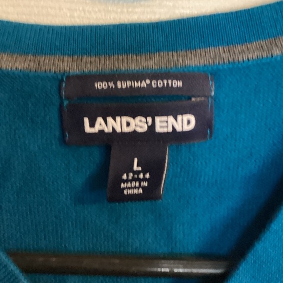 Lands' End Teal Mens Sweater - Picture 5 of 6